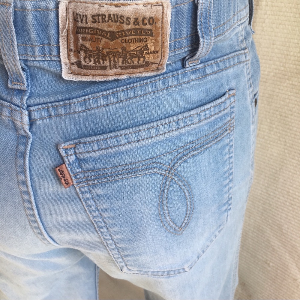 Vintage 70s M/L Stretch Levi's Jeans Ankle Straight High Waisted - Picture 7 of 8